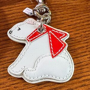 Coach polar bear keychain